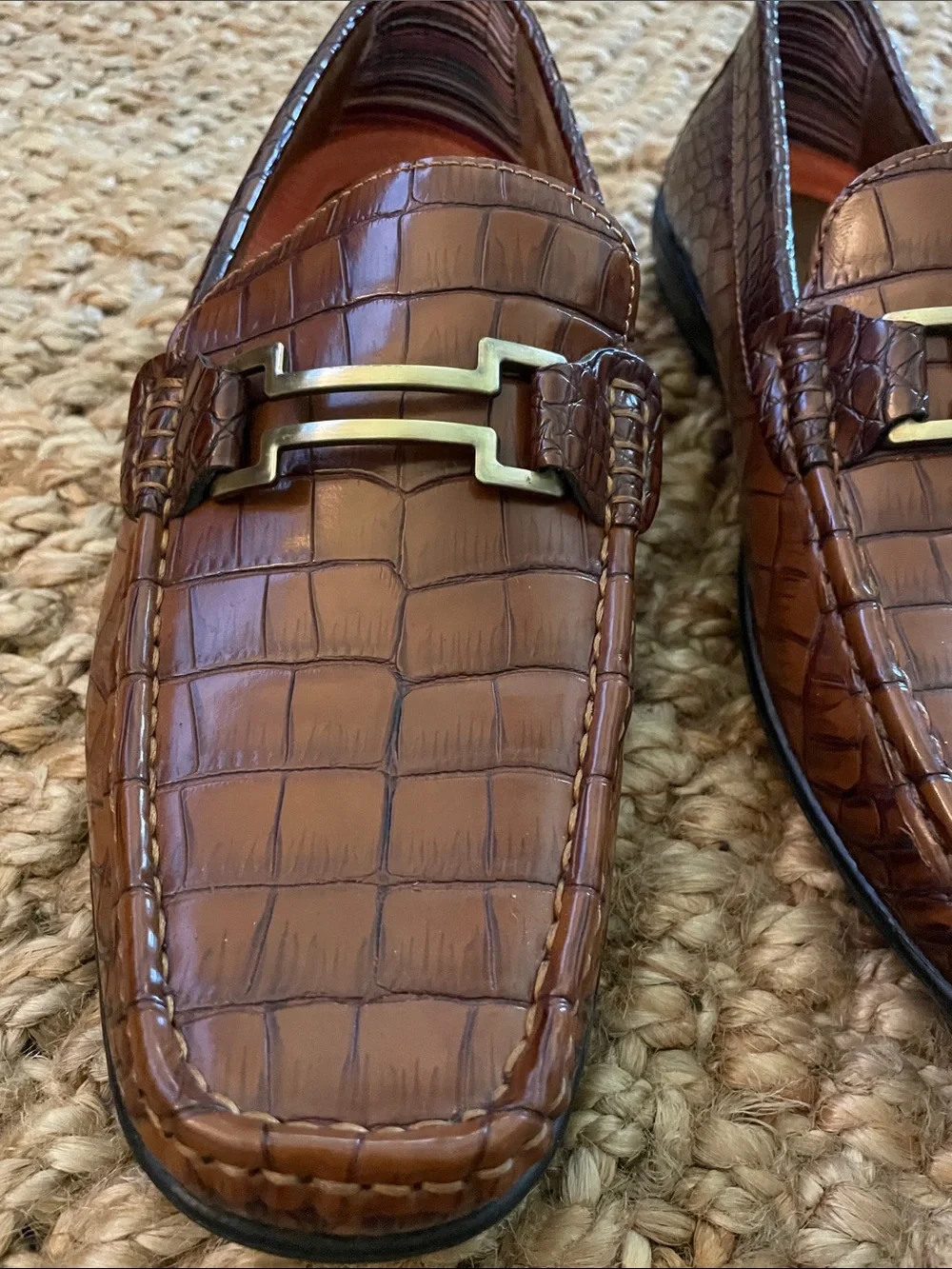 Stacy Adams Brown Croc- designed Loafers